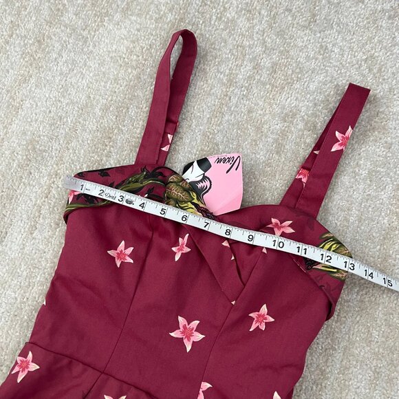 NWT Vixen by Micheline Pitt Tropical Terror Wiggle Faux Wrap Midi Dress XS - Picture 8 of 9